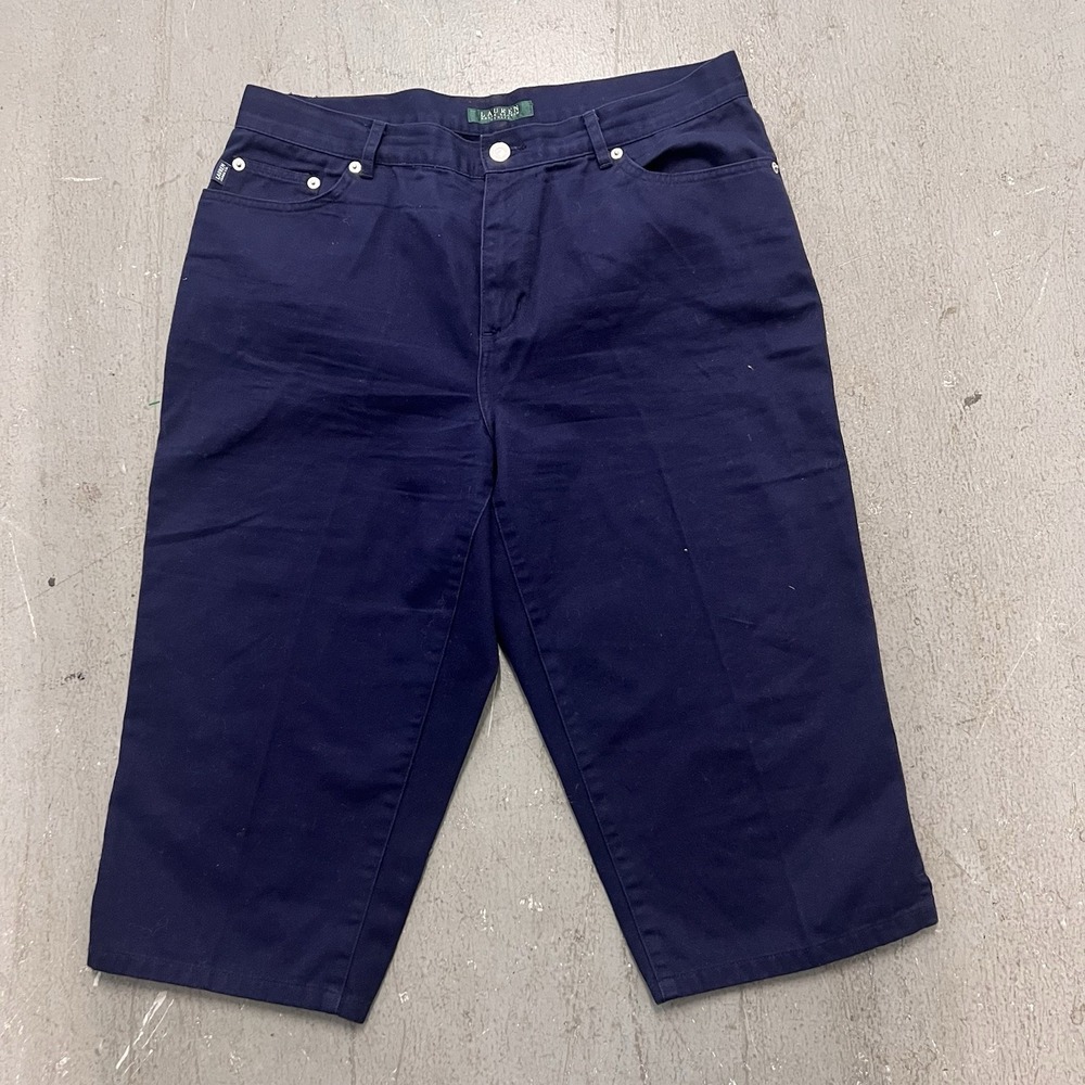 Lauren Ralph Lauren Women's Blue‎ Denim Jean Shorts Size 14P Classic Casual Wear